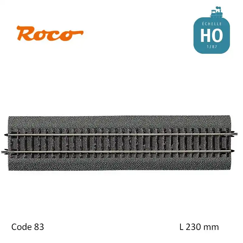 Beliebt | Rail droit Roco-Line ballastée G1 230mm Code 83 HO Roco 42510