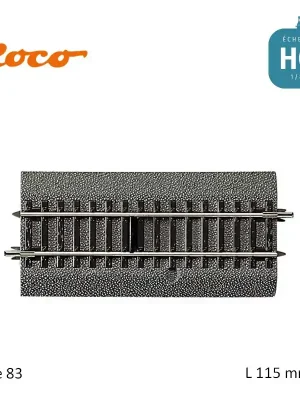 Top-Preis | Rail droit Roco-Line ballastée L115mm avec interrupteur Code 83 HO Roco 42518
