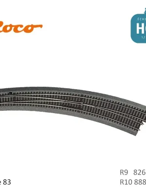 Wochenendangebot | Aiguillage courbe à droite Roco-Line ballastée R9/R10 826/888mm 30° Code 83 HO Roco 42569
