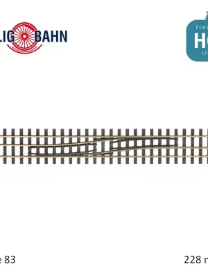 Begrenzte Stückzahl | Gleiswechsel rechts/links H0-H0e, Länge 228 mm Tillig 85186