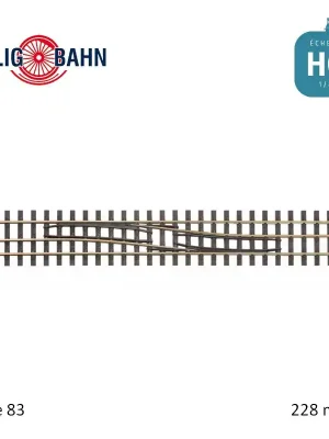 Gleiswechsel links/rechts H0-H0e, Länge 228 mm Tillig 85185 | Auf Lager