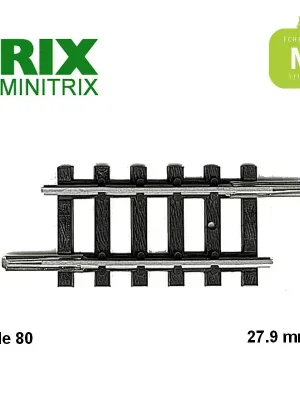 Neu hinzugefügt - Rail droit 27.9 mm Code 80 N Minitrix 14908
