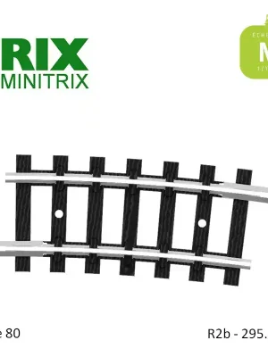 Profi-Qualität | Rail courbe R2b 295.4mm code 80 N Minitrix 14929