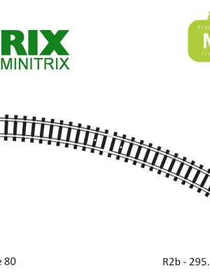 Sofort lieferbar | Rail courbe R2b 295,4mm code 80 N Minitrix 14920