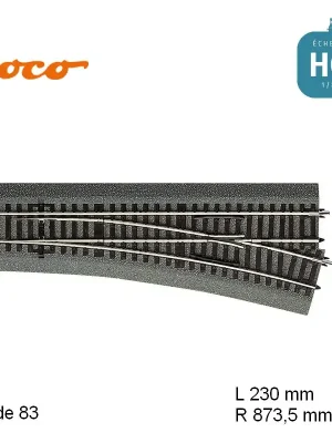 Aiguillage à droite Roco-Line ballastée R873,5mm 15° Code 83 HO Roco 42535 | Preisvorteil