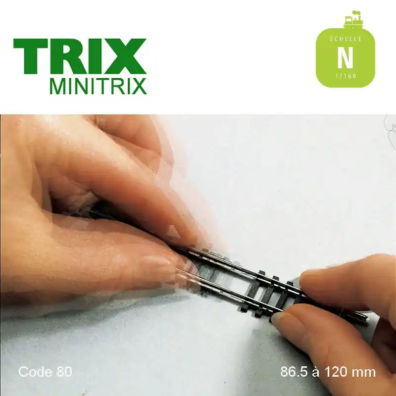 Direkt vom Hersteller | Rail compensateur Vario 86,5 à 120 mm N Minitrix 14975
