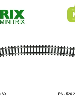 Rail courbe R6 526,2mm code 80 N Minitrix 14928 | Kundenliebling