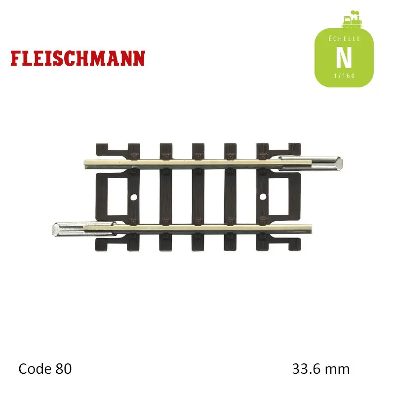 Einfach bestellen - Rail de compensation droit N-Track L33,6mm Code 80 N Fleischmann 22206