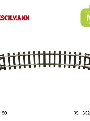 Aktion - Rail courbe N-Track R5 362,6mm 15° Code 80 N Fleischmann 22226