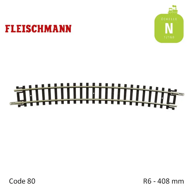 Rail courbe N-Track R6 480mm 15° Code 80 N Fleischmann 22227 - Beliebt