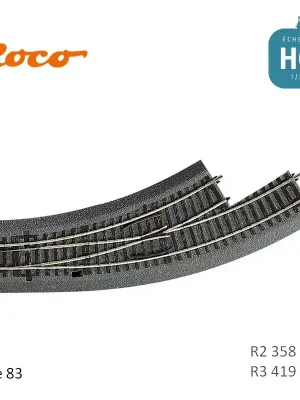 Aiguillage courbe à gauche Roco-Line ballastée R2/R3 358/419mm 30° Code 83 HO Roco 42560 | Online kaufen