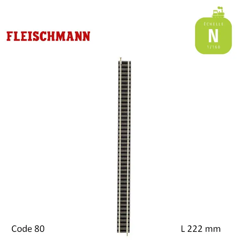 Rail droit ballasté N-Track L222mm Code 80 N Fleischmann 9100 | Werkspreis