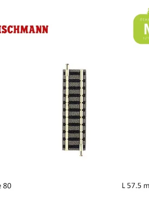 Rail droit ballasté N-Track L57,5mm Code 80 N Fleischmann 9102 - Top-Deal