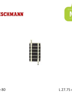 Top bewertet - Rail droit ballasté N-Track L27,75mm Code 80 N Fleischmann 9104
