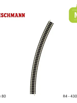 Hochwertig - Rail courbe ballasté N-Track R4 430mm 30° Code 80 N Fleischmann 9135