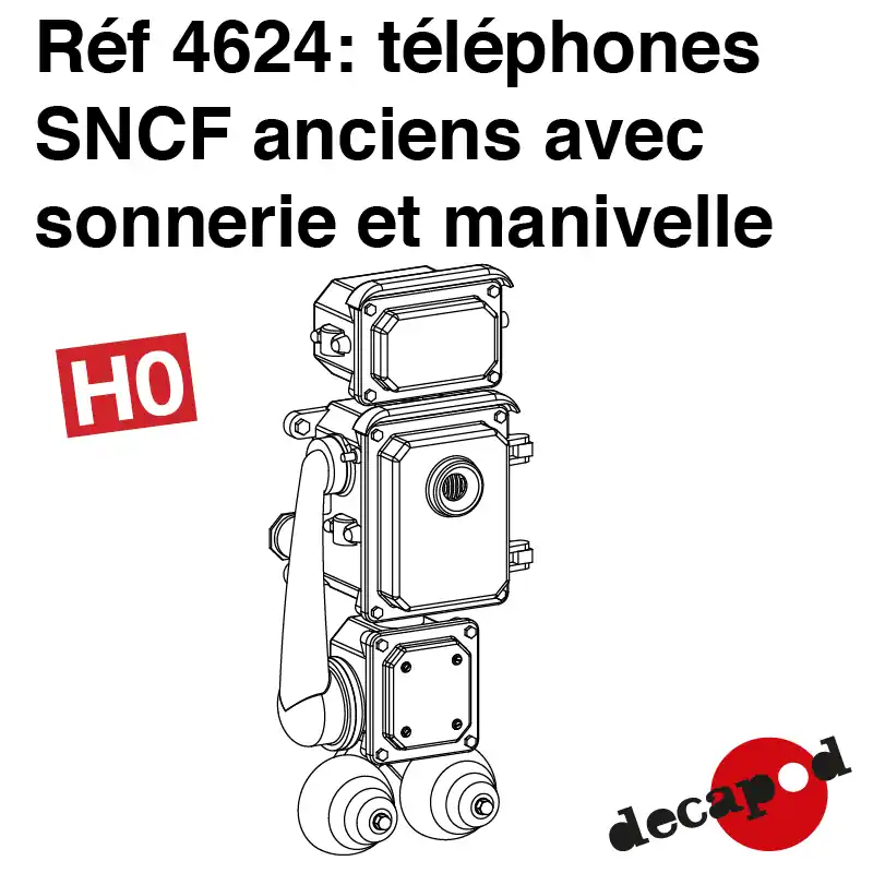Antikes SNCF-Telefon mit Rufton und Kurbel (8 St) H0 Decapod 4624 | Preishit