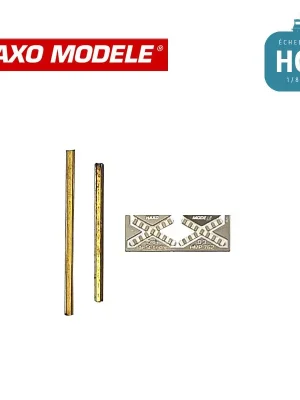 Werkspreis | Croix de St André avec poteau en profilé pour PN non gardé (2 pcs) HO Haxo Modèle HM49014