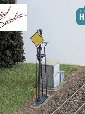 Heute kaufen | Signal mécanique SNCF unifié Avertissement Epoque IV (mât gris foncé) HO Rafael Sanchez FR0144