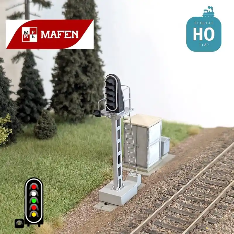 Heute kaufen | Signal lumineux SNCF 6 feux Carré + feu blanc avec oeilleton HO Mafen 913206