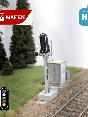 Signal lumineux SNCF 6 feux Sémaphore + Carré Violet avec oeilleton HO Mafen 913207 | Expressversand