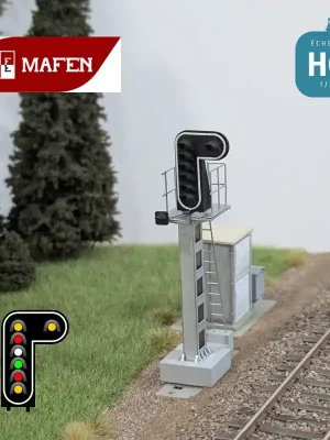 Fast ausverkauft - Signal lumineux SNCF 8 feux Carré + Ralentissement + feu blanc avec oeilleton HO Mafen 913211