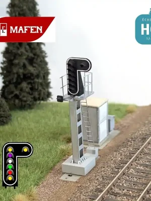 Signal lumineux SNCF 8 feux Sémaphore + Carré Violet + Ralentissement avec oeilleton HO Mafen 913212 - Vorteilspreis