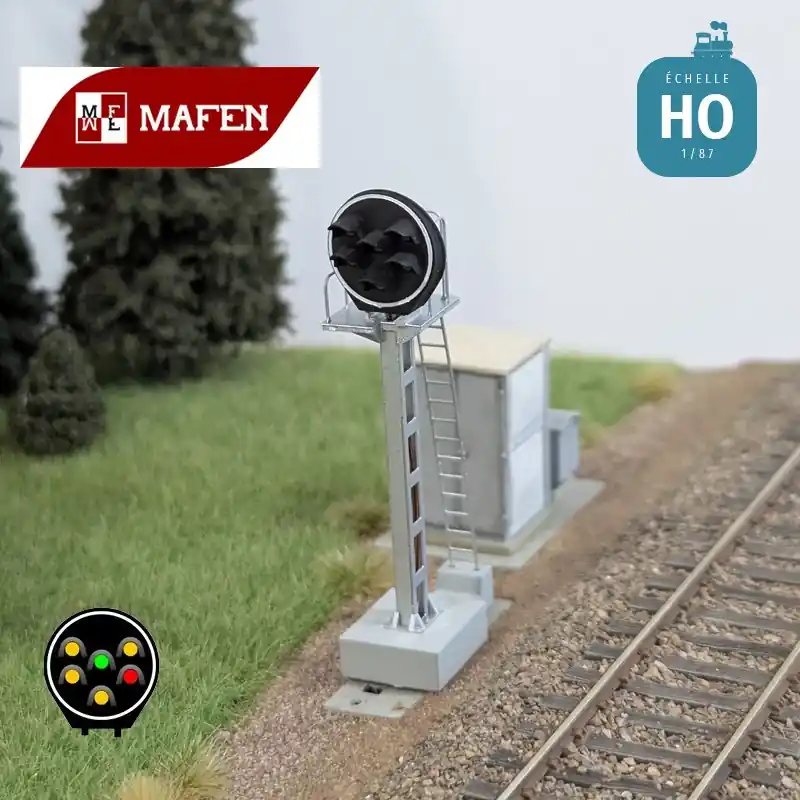 Sehr gefragt | Signal lumineux SNCF disque de BAPR 6 feux rouge-vert et 4 jaunes HO Mafen 913222