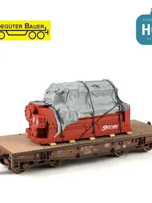 Werkspreis | Industriemaschine unter Plane H0 Ladegüter Bauer H01085