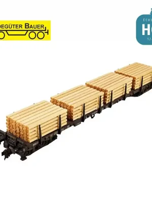 Holzbalkenstapel, 4 Stück H0 Ladegüter Bauer H01099 - Schneller Versand