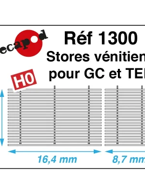 Zertifiziert | Jalousien für GC und TEE H0 Decapod 1300
