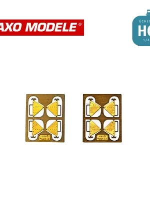 Brandneu - Plaque renfort d‘angle avec crochet halage et main d‘atteleurs 2 x 4 pcs HO Haxo Modèle HM44072