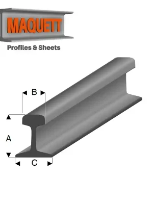 Top-Angebot | Stahlgrau Styrol Schienen Profile 100 cm Maquett