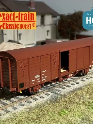 Reduziert - Wagon couvert DR Expresswagen Gbqrss[1742], 7 Sicken, Tür mit Verstärkung, Epoche IVb Ep IV HO Exact-Train EX20701