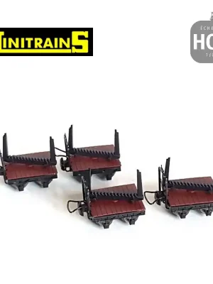 Set de 4 wagonnets transport de grumes H0e Minitrains 5109 | Sofort bestellen