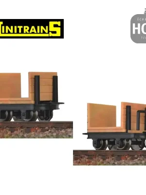 Set de 4 wagonnets à pâte à bois H0e Minitrains 3114 - Markenqualität