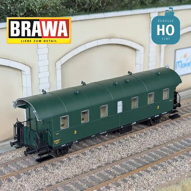Voiture voyageur "Boîte à Tonnerre" B6 tmfp 2ème classe SNCF Ep III HO Brawa 46718 - Sonderpreis