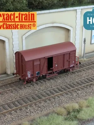 Jetzt verfügbar - Wagon couvert Oppeln SNCF plate-forme serre-frein rouge Ep IV HO Exact-train EX20783
