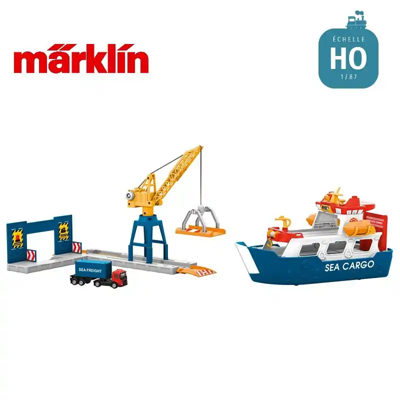 Cargo et grue portuaire "my world" HO Märklin 72223 | Aktion