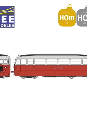 Autorail Diesel DE DION Type ND Vivarais-Lozère rouge/gris CFD Ep III Analogique HOm REE VM-053 | Nicht verpassen