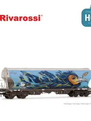 Wagon céréalier à bogies parois bombés Interfracht avec graffitis d‘oiseaux Ermewa EP VI HO Rivarossi HR6691 - Beliebt