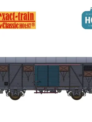 Premium - Wagon couvert Gs SNCF Type K n° 340 412 Brun Ep III HO Exact-train EX20920