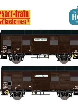 Bewährte Qualität - Set 2 wagons couverts type Kv G4 brun foncé Provence Express SNCF Ep III HO Exact-Train EX20922