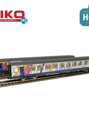 Set de 2 voitures voyageurs Corail Alsace A10tu + B11tu SNCF Ep VI HO Piko 97143 | Meistverkauft