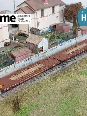 Wagon plat couplé Laadks TWA 800A avec feu de fin de convoi SNCF EP IV HO NME 531493 | Nur begrenzt verfügbar