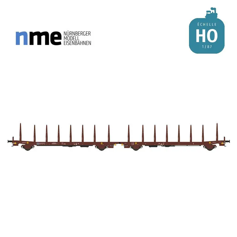 Premium-Qualität | Wagon plat couplé Laads TWA 1060 avec ranchers marron Ep VI HO NME 534603