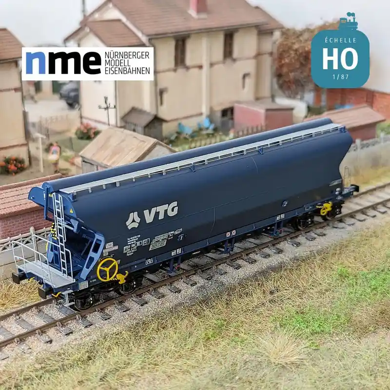 Auf Lager - Wagon céréalier Tagnpps 102m³ VTG bleu Ep VI HO NME 506631