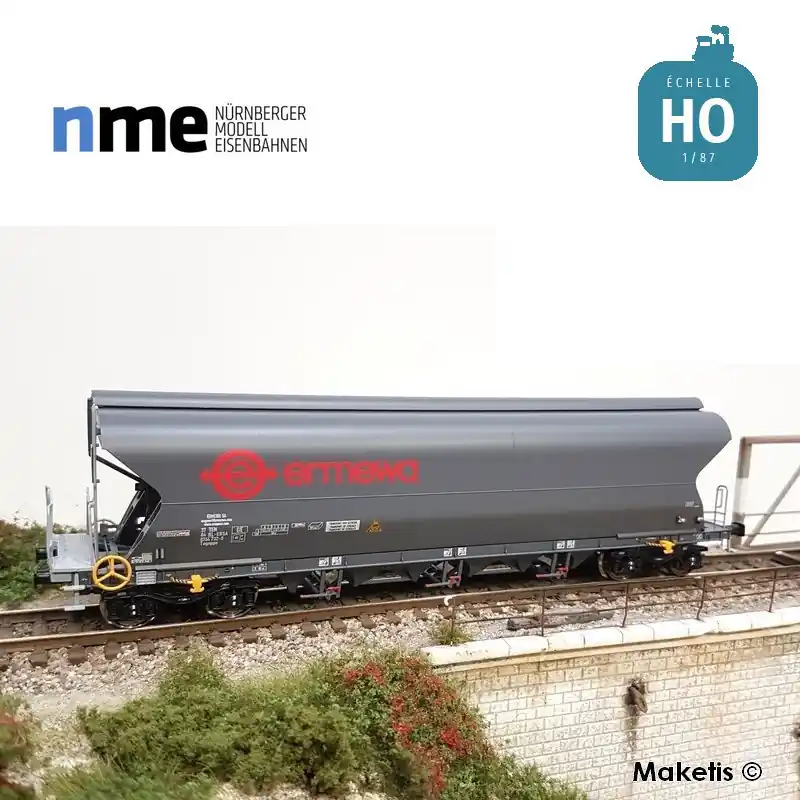 Heute bestellen | Wagon céréalier Tagnpps 101m³ ERMEWA gris foncé Ep VI HO NME 512633
