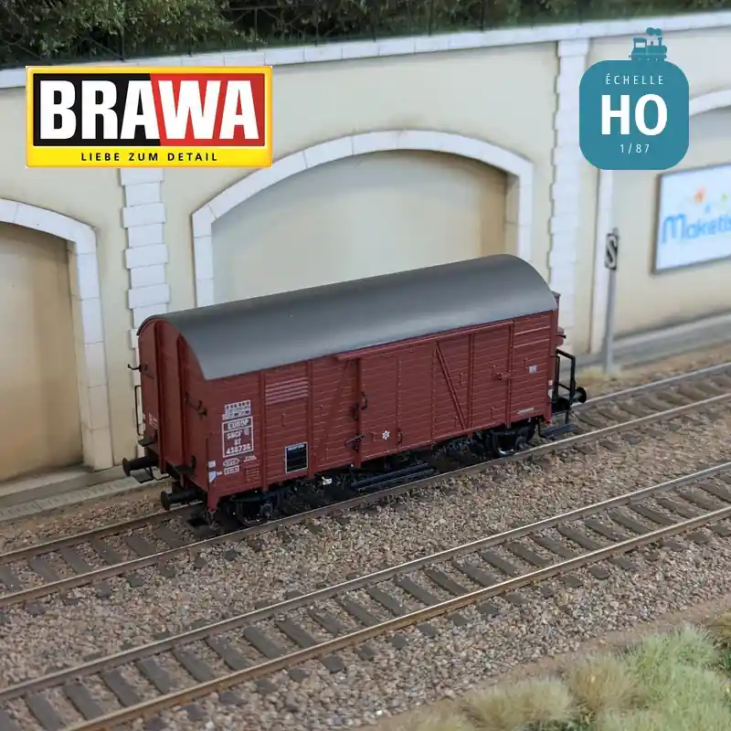 Sonderpreis - Wagon couvert type Kf "EUROP" SNCF Ep III HO Brawa 50750