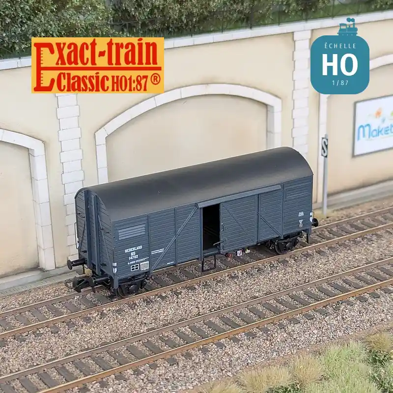 Hammerpreis | Wagon couvert Bremen bleu gris hollandais Ep III NS HO Exact-Train EX23744