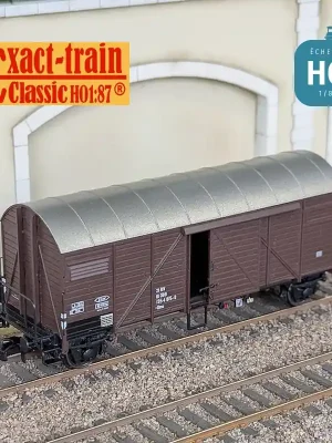 Wagon couvert Bremen Glms avec toit en tôle et plate-forme de freinage Ep IV ÖBB HO Exact-Train EX23693 - Hochwertig